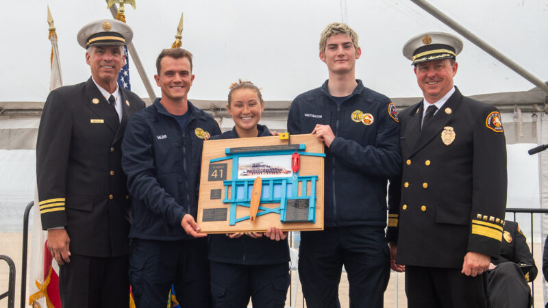 On Friday, May 10, 2024, the County of Los Angeles Fire Department (LACoFD) Lifeguard Division held a formal graduation ceremony for Ocean Lifeguard Academy (OLA) 41 on Dockweiler Beach in Playa del Rey. 