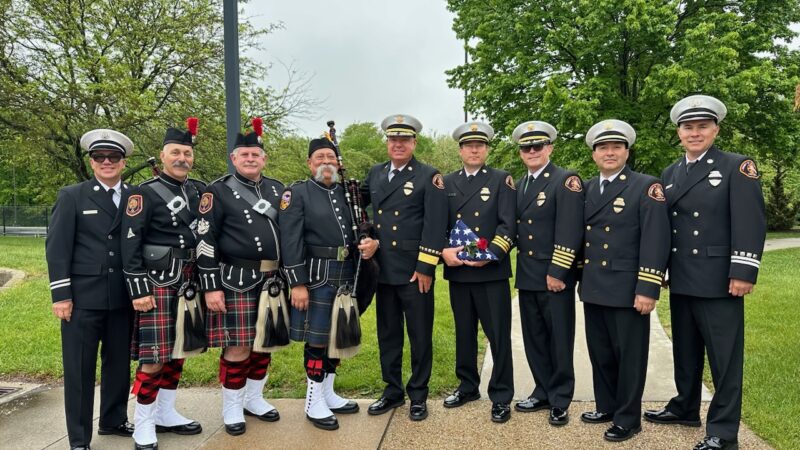 County of Los Angeles Fire Chief Anthony C. Marrone was joined by members of the Executive Team, Chaplain’s, Honor Guard, Pipes and Drums, the Los Angeles County Firefighter’s Memorial Committee, and IAFF Local 1014 at the 43rd Annual National Fallen Firefighters Foundation (NFFF) Memorial in Emmitsburg, Maryland.