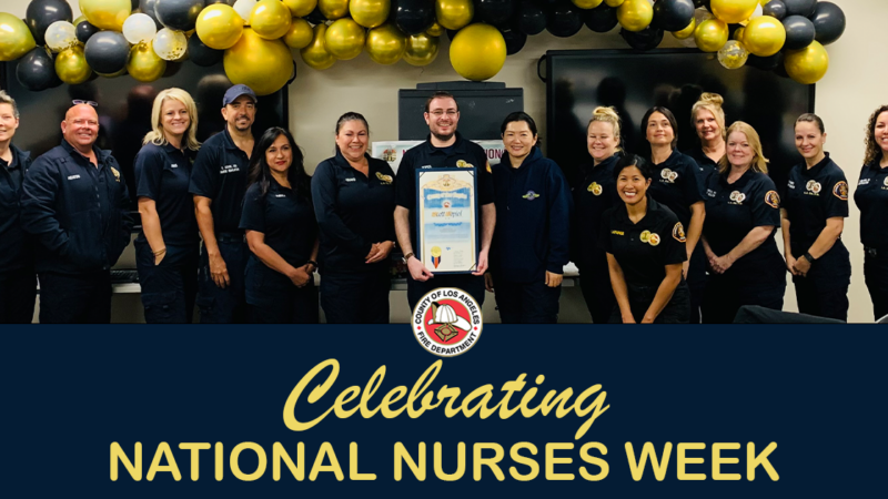 The County of Los Angeles Fire Department (LACoFD) celebrated National Nurses Week from May 6 through 12, 2024. Throughout the week, outstanding nurse representatives from the LACoFD, along with those from the Departments of Health Services, Public Health, and Mental Health were celebrated and honored for the vital role they play in the delivery of emergency services to patients throughout our communities.