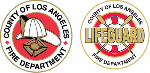 Double firefighter and lifeguard logo.