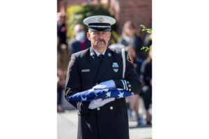 On Thursday, February 24, 2022, family, friends, and colleagues gathered to honor Los Angeles County Fire Department (LACoFD) Fire Captain Steven McCann at a flag ceremony held at Fire Station 166 in the City of El Monte. 
