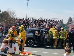 LACoFD Participates in "Every 15 Minutes" Simulation at Claremont High School.