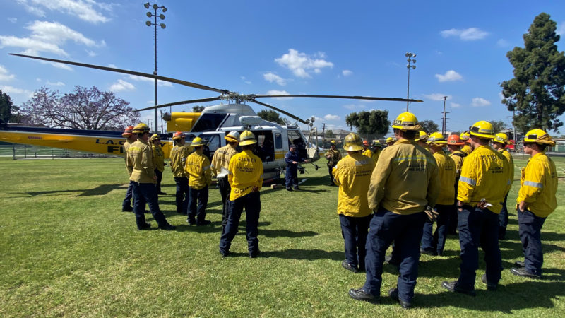 On Friday, April 15th, crews from Battalion 13 participated in the annual RT-130 wildland drill at Salt Lake Park in Huntington Park.