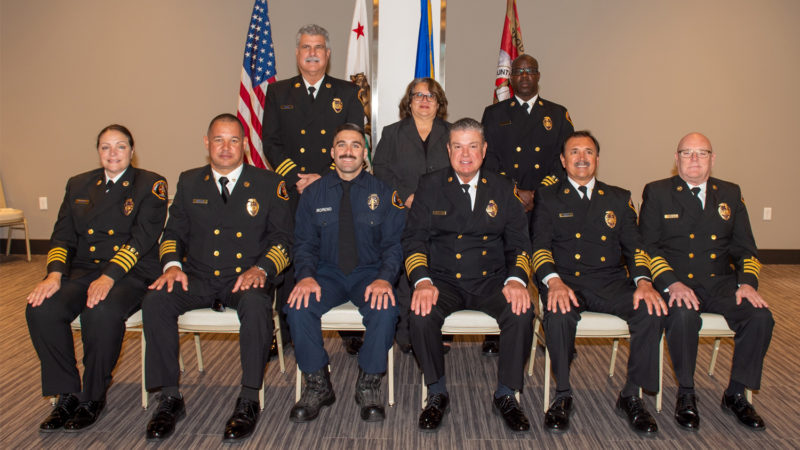 On Wednesday, September 21, 2022, the Los Angeles County Fire Department (LACoFD) held a promotional ceremony, honoring 15 Departmental personnel in the MAYNE Events Center at the LACoFD Museum in Bellflower.