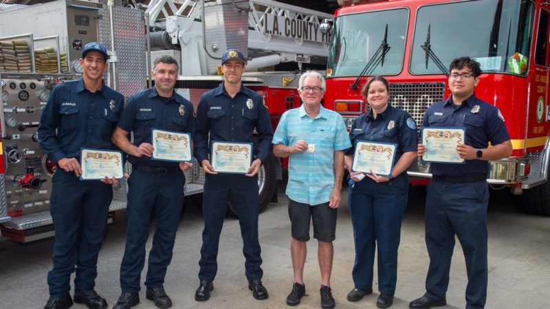 LACoFD Firefighters Reunite with Cardiac Patient