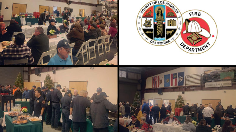 On Friday, December 2, 2022, the Los Angeles County Fire Department's Air and Wildland Division hosted their annual holiday luncheon at the USAR Tech Ops Warehouse in Pacoima.