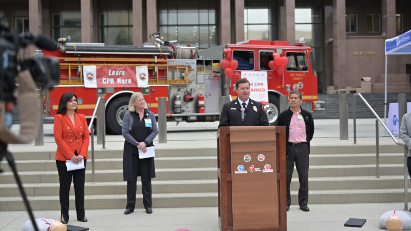 The County of Los Angeles Fire Department (LACoFD) partnered with the Los Angeles County Emergency Medical Services Agency and the American Heart Association to host a Countywide Sidewalk CPR Day news conference.