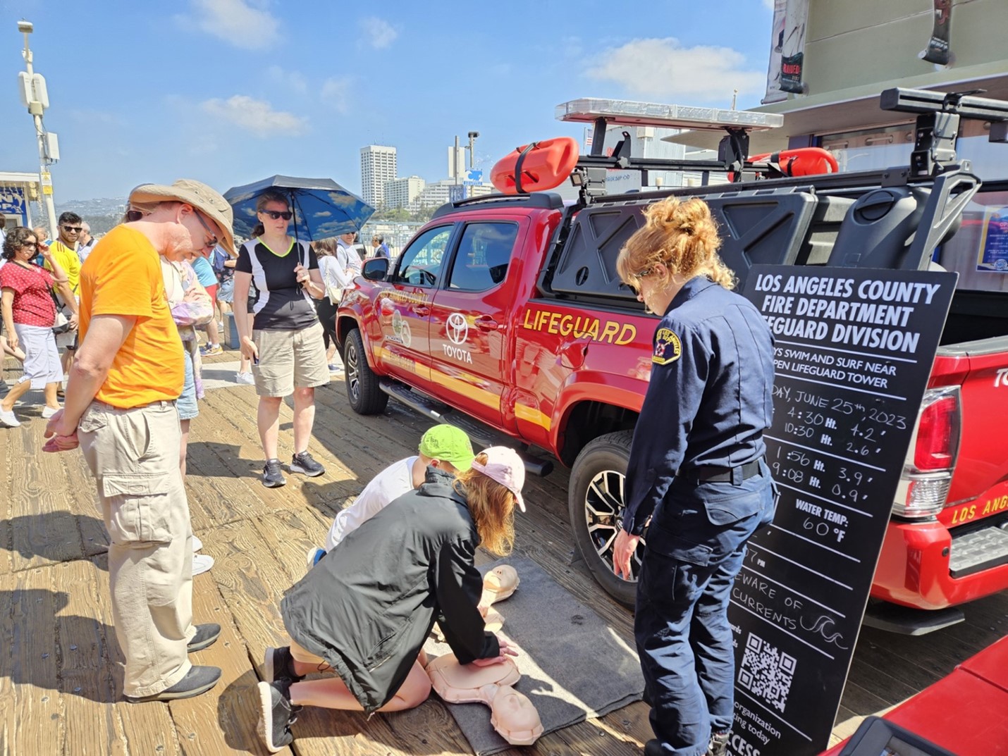 Lifeguard Division Teaches Hands-Only CPR at Pier 360 Festival