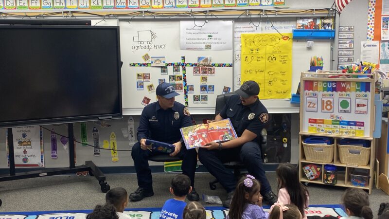 On Friday, March 8, 2024, County of Los Angeles Fire Department (LACoFD) Fire Fighters Michael Dominguez and Shelby Hall, from Fire Station 32, had an opportunity to read to students at Longfellow Elementary School in the City of Azusa.