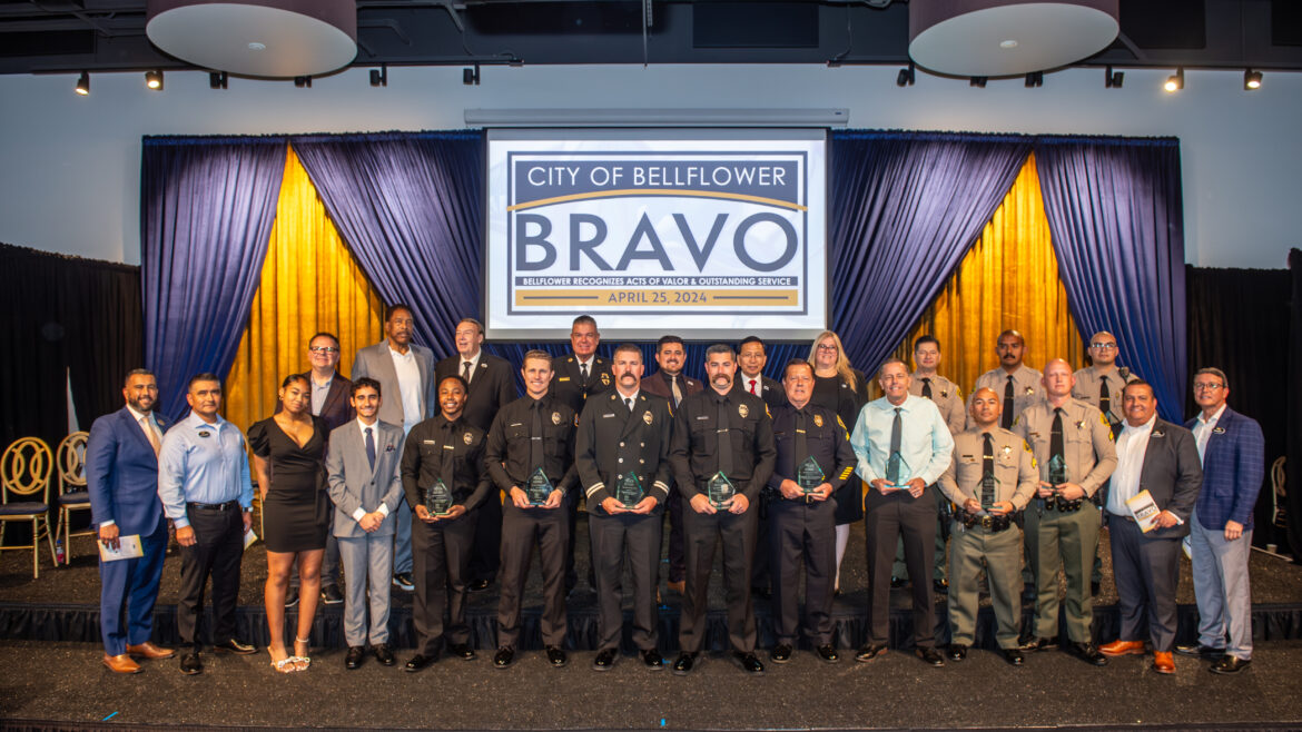 Four County of Los Angeles Fire Department (LACoFD) firefighters were honored by the City of Bellflower at the 28th annual BRAVO Awards Ceremony. This ceremonial luncheon was held at the Mayne Events Center on Thursday, April 25, 2024.