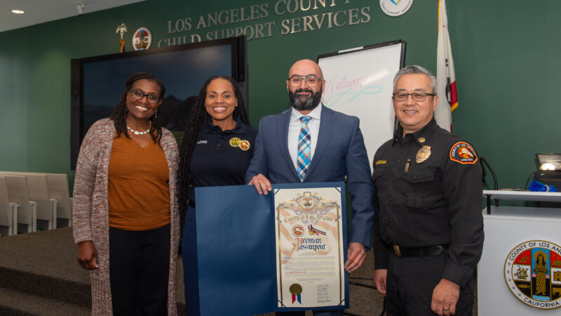 On Thursday, May 23, 2024, County of Los Angeles Fire Department (LACoFD) presented a Special Recognition Award to Child Support Services Department (CSSD) Chief Information Officer (CIO) Hooman Hassanpour.