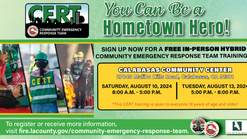 The County of Los Angeles Fire Department (LACoFD) has three upcoming Community Emergency Response Team (CERT) trainings during July and August 2024, in cities near you!