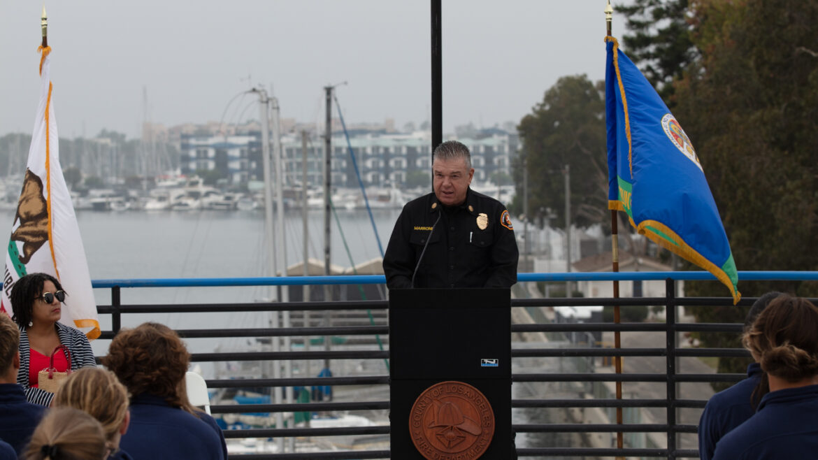 On Sunday, September 29, 2024, the County of Los Angeles Fire Department’s (LACoFD) Lifeguard Division held a Junior Lifeguard Cadet Program graduation ceremony at the Department of Beaches and Harbors Boat House at Burton Chase Park in Marina del Rey.