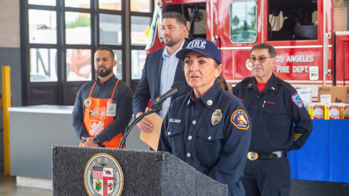 On Wednesday, September 25, 2024, County of Los Angeles Fire Department (LACoFD) Public Information Officer Sheila Kelliher joined Los Angeles City Fire Chief Kristen M. Crowley, along with representatives from ABC7 and Kidde at a press conference to launch the 2024 Operation Save-A-Life campaign. 