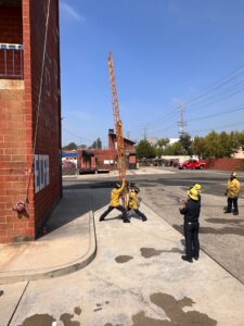 On Saturday, September 22, 2024, County of Los Angeles Fire Department (LACoFD) Explorers Oliver Neill and Karina Veloz successfully completed their skills and physical evaluations certification test, earning the title of Certified Explorer. 