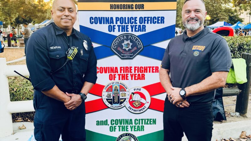 On Sunday, September 29, 2024, County of Los Angeles Fire Department (LACoFD) Fire Fighter Paramedic (FFPM) Arnold Newman was honored as the Covina Firefighter of the Year by the Covina Sunrise Rotary Club and Holy Trinity Church of Covina.