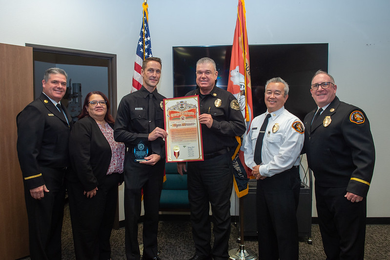 On Tuesday, November 12, 2024, County of Los Angeles Fire Department (LACoFD) Fire Fighter Specialist (FFS) Ryan Gennaro was honored as the Fire Prevention Division’s 32nd Annual Perpetual Award of Excellence recipient.