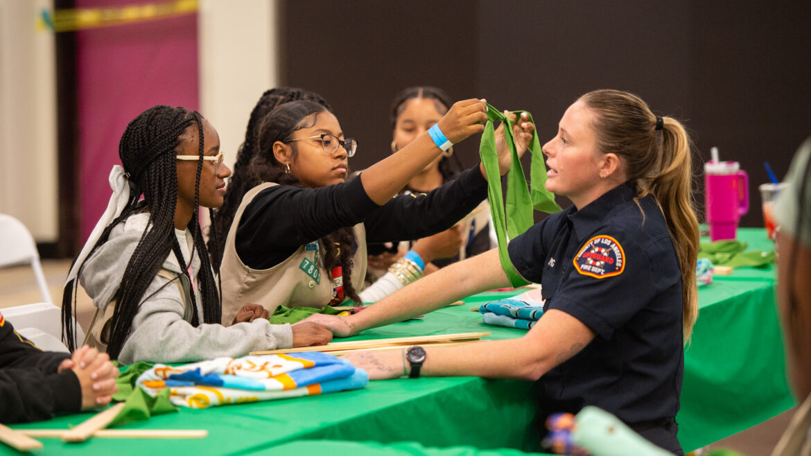 On Saturday, November 16, 2024, the County of Los Angeles Fire Department (LACoFD) Office of Diversity, Equity, and Inclusion and Lifeguard Division Recruitment teams joined Girl Scout Troop 70501 for the 2024 Science, Technology, Engineering, Arts, and Mathematics (STEAM) Soiree event.