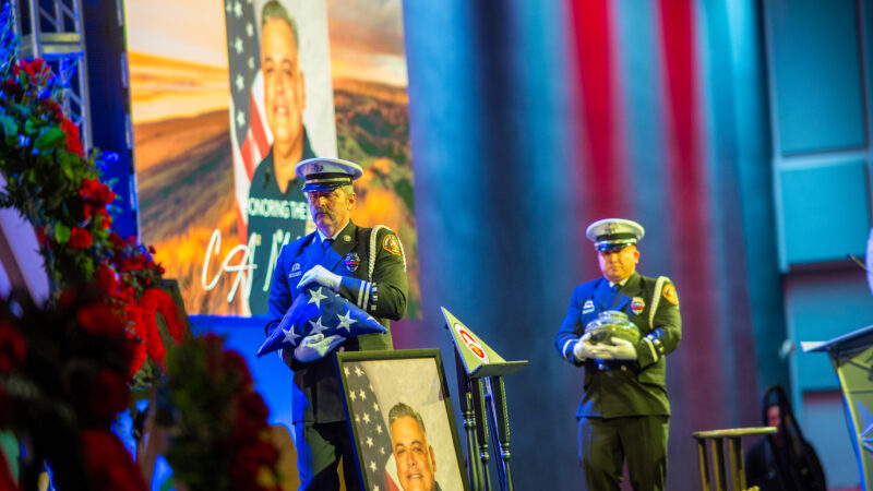 County of Los Angeles Fire Department (LACoFD) Fire Chief Anthony C. Marrone was joined by County of Los Angeles dignitaries, the Executive Team, the International Association of Fire Fighters Local 1014, and Department team members to honor the life of fallen Fire Captain Michael H. Mercado.