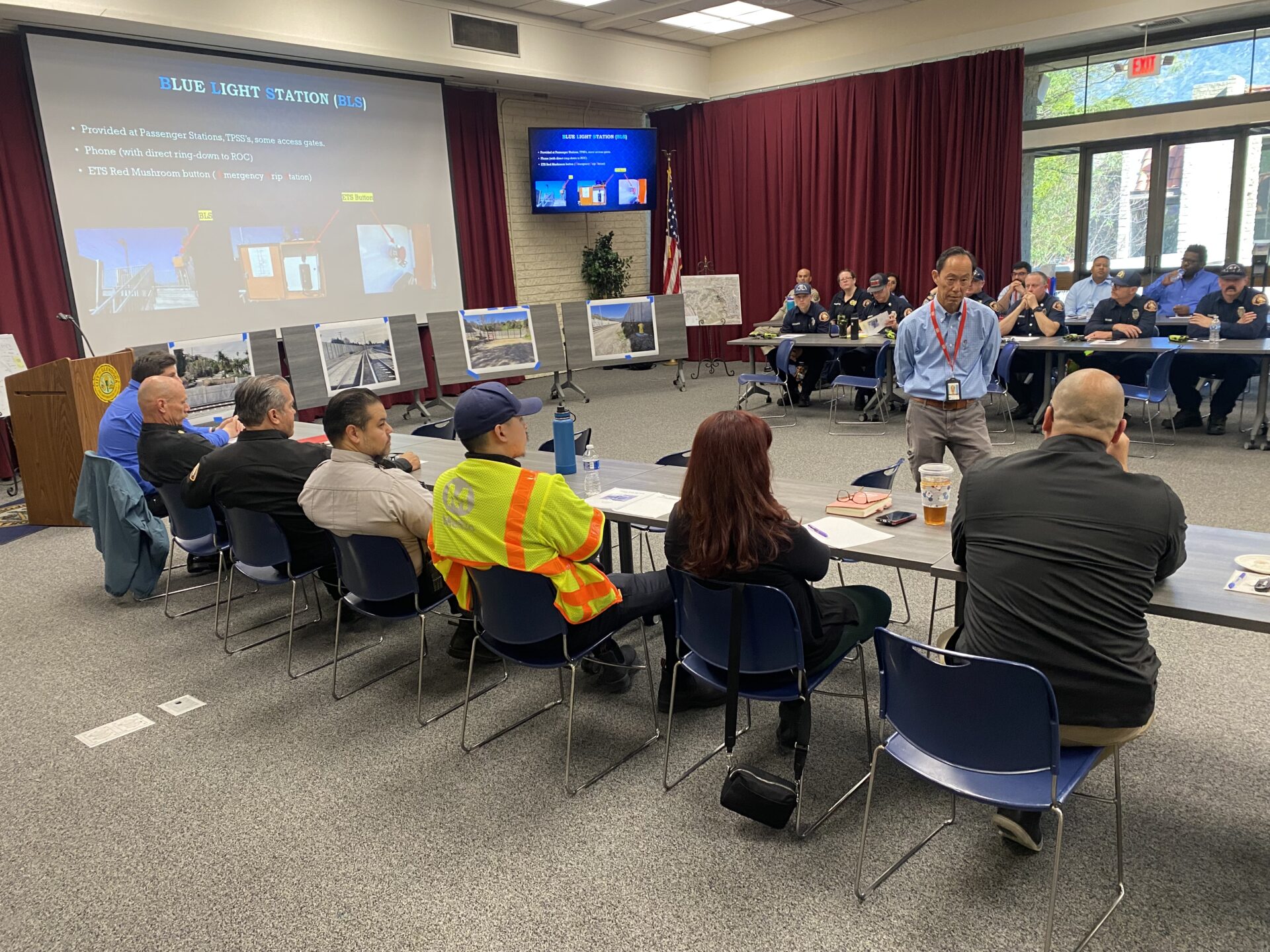 On Tuesday, March 25, 2025, the County of Los Angeles Fire Department (LACoFD) hosted a Metro Gold Line tabletop exercise at the City of Glendora’s Emergency Operations Center.