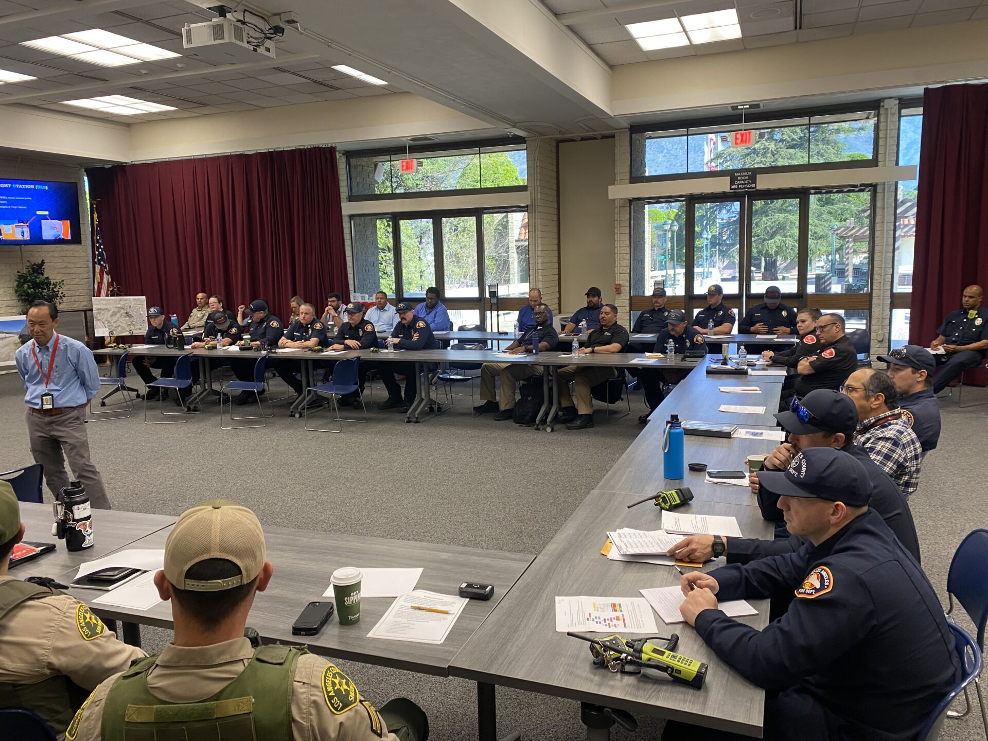 On Tuesday, March 25, 2025, the County of Los Angeles Fire Department (LACoFD) hosted a Metro Gold Line tabletop exercise at the City of Glendora’s Emergency Operations Center.