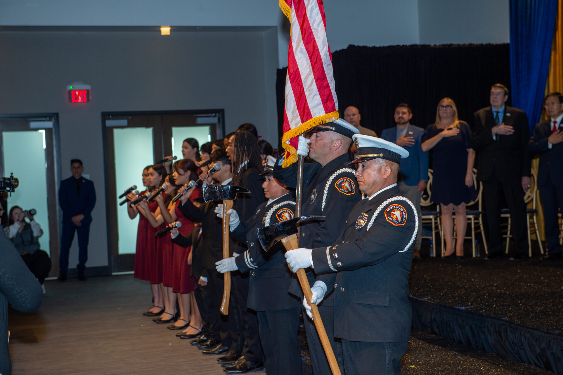 The City of Bellflower honored six County of Los Angeles Fire Department (LACoFD) firefighters at the 29th annual BRAVO Awards ceremony on Thursday, April 24, 2025. Held at the Los Angeles County Fire Museum and The Mayne Events Center in the City of Bellflower, this annual ceremony recognizes first responders and Good Samaritans for acts of valor and outstanding service.