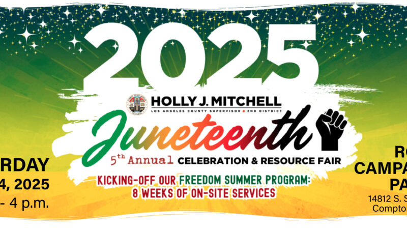 The County of Los Angeles Fire Department (LACoFD) will join Los Angeles County Second District Supervisor Holly J. Mitchell at the 5th Annual Juneteenth Celebration and Resource Fair on Saturday, June 14, 2025. 