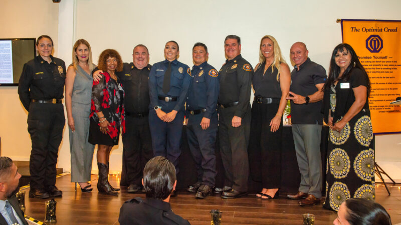 On Thursday, August 21, 2025, the City of Pomona Optimist Club presented the Public Safety Award to Fire Fighter Specialist Tracy Sizemore during an award ceremony at the Metro Event Center in Downtown Pomona.