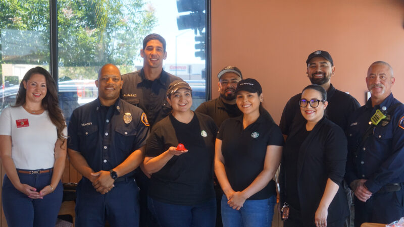 On Thursday, July 24, 2025, the County of Los Angeles Fire Department (LACoFD) Division II team partnered with the City of Baldwin Park to host Coffee with a Firefighter for a morning of learning, community engagement, and fun at Starbucks.