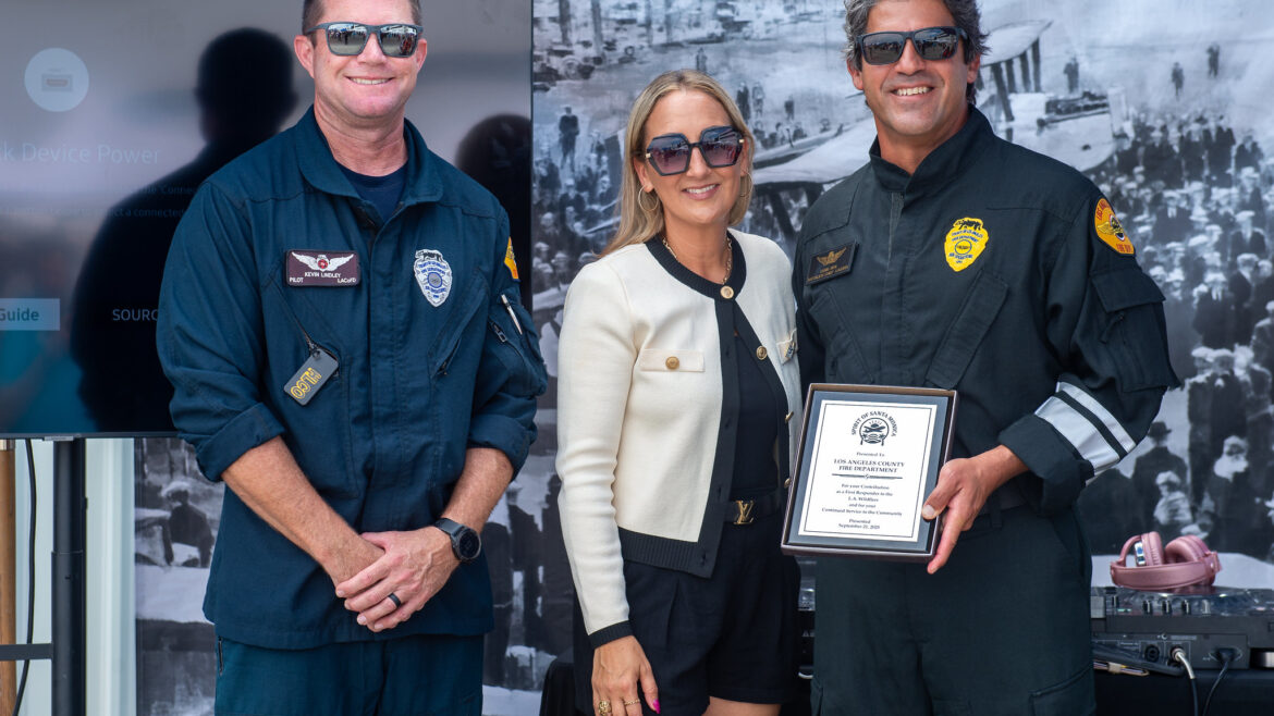 Team members from the County of Los Angeles Fire Department (LACoFD) Air Operations Section and Public Information Office/Special Events Section attended Douglas Day, an event recognizing the first voyage in 1924 around the world, at the Santa Monica Airport on Sunday, September 21, 2025.