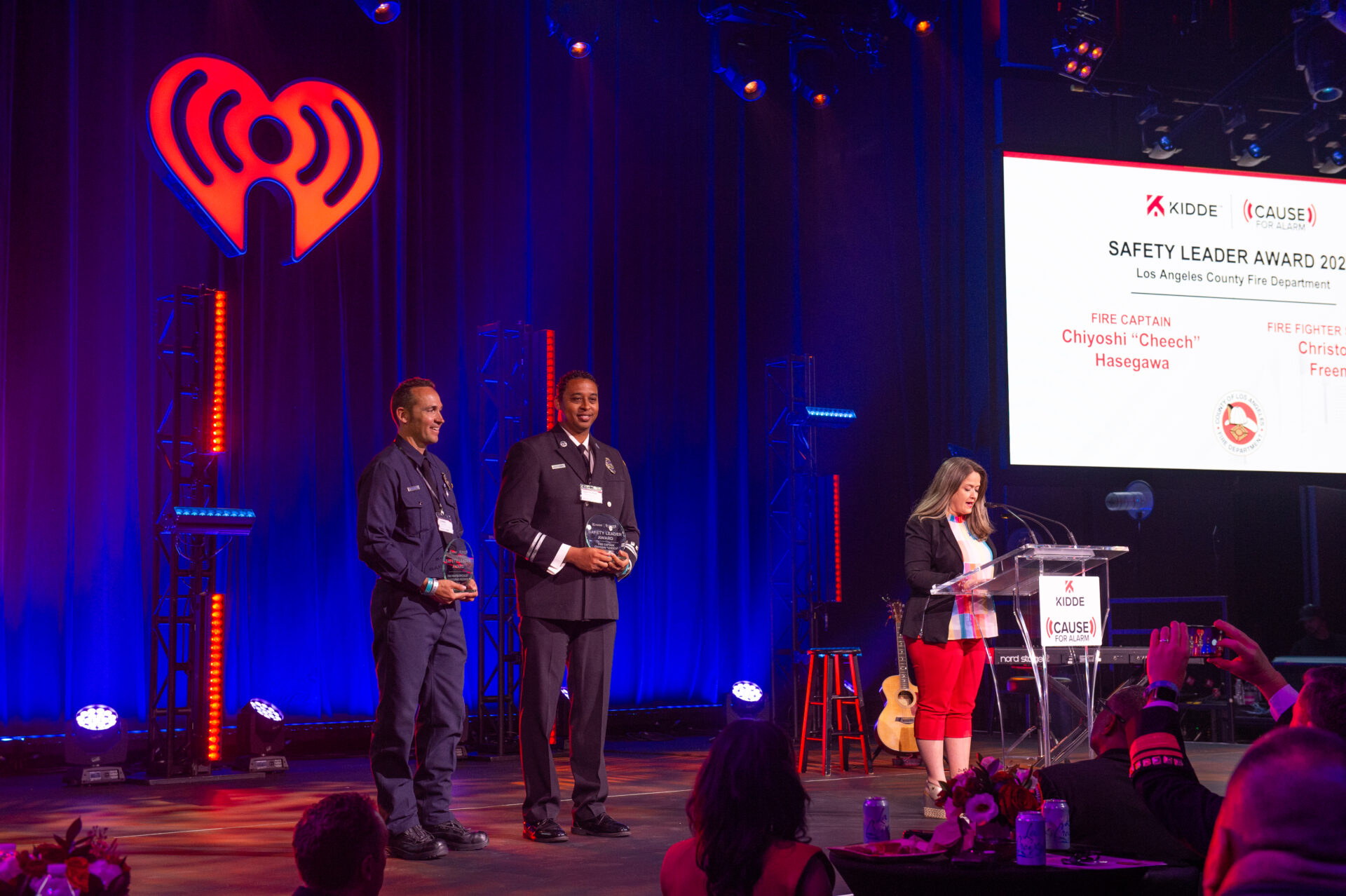 The County of Los Angeles Fire Department (LACoFD) is proud to have two dedicated team members who were honored by Kidde, iHeart, and The Home Depot on Monday, October 13, 2025, at the iHeart Radio Theater in Burbank.
