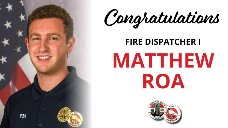 The County of Los Angeles Fire Department (LACoFD) proudly congratulates two former fire explorers who have worked hard to earn permanent employment with the LACoFD.
