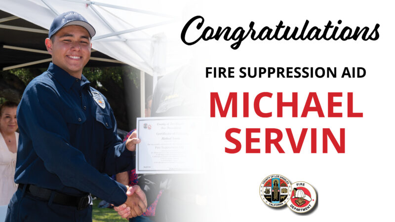 The County of Los Angeles Fire Department (LACoFD) proudly congratulates two former fire explorers who have worked hard to earn permanent employment with the LACoFD.