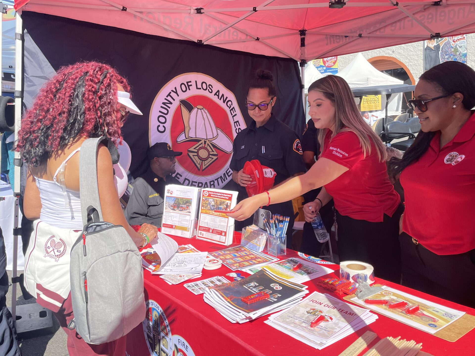 On Saturday, October 18, 2025, the County of Los Angeles Fire Department’s (LACoFD) Office of Diversity, Equity, and Inclusion was joined by the Lifeguard, Forestry, and Communications Divisions as well as the Stentorians of Los Angeles County at the 20th Annual Taste of Soul Family Festival.