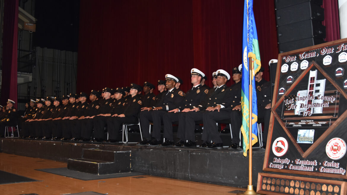 On Friday, October 24, 2025, the County of Los Angeles Fire Department (LACoFD) hosted a formal graduation ceremony to celebrate Recruit Academy 178 at the Rosco C. Ingalls Auditorium at East Los Angeles College.