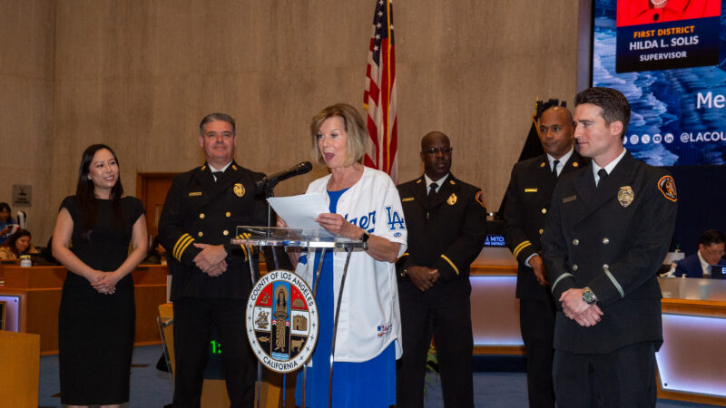 On Tuesday, October 28, 2025, during the presentation portion of the Board of Supervisors meeting, Los Angeles County Second District Supervisor Holly J. Mitchell honored the County of Los Angeles Fire Department (LACoFD) Lifeguard Division for their recent accomplishments at the biennial Wieland Shield Lifeguard Competition. Additionally, Fourth District Supervisor Janice Hahn honored Fire Captain (Captain) Sheila Kelliher-Berkoh on her recent retirement and Fire Fighter Specialist (FFS) John Pfau as the 2025 Perpetual Fire Prevention Award of Excellence honoree.