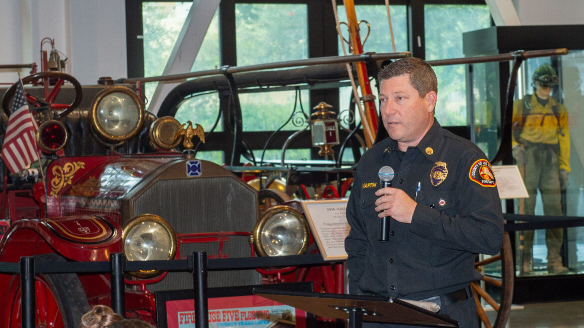On Thursday, November 20, 2025, the Los Angeles County Fire Museum (Fire Museum) graciously hosted the Family Support Group (FSG) and the County of Los Angeles Fire Department (LACoFD) Fire Hogs Motorcycle Club (Fire Hogs) for a beautiful fall luncheon.
