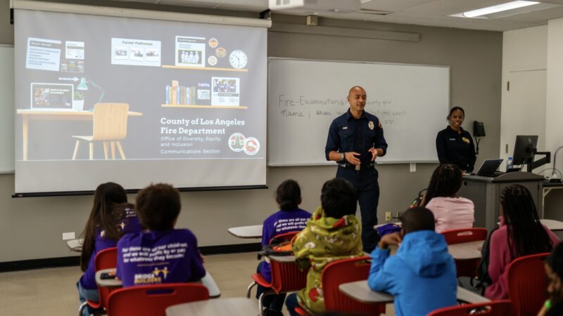 On Saturday, February 21 and Saturday, February 28, 2026, the County of Los Angeles Fire Department (LACoFD) proudly collaborated with the Bridge Builders Foundation to conduct immersive educational experiences for 90 plus students.