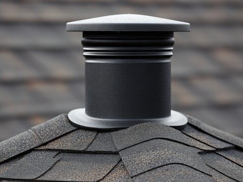  black chimney on a roof top