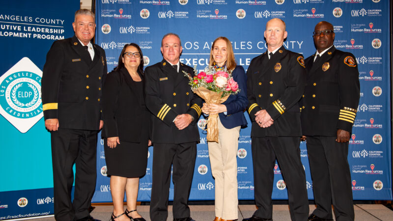 On Thursday, May 14, 2026, Fire Chief Anthony C. Marrone joined with County peers at The Huffington Center in Los Angeles to celebrate graduates of the Los Angeles County Department of Human Resources (DHR) Executive Leadership Development Program (ELDP).