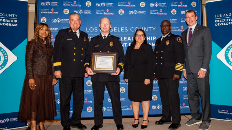 On Thursday, May 14, 2026, Fire Chief Anthony C. Marrone joined with County peers at The Huffington Center in Los Angeles to celebrate graduates of the Los Angeles County Department of Human Resources (DHR) Executive Leadership Development Program (ELDP).