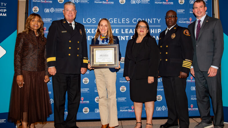On Thursday, May 14, 2026, Fire Chief Anthony C. Marrone joined with County peers at The Huffington Center in Los Angeles to celebrate graduates of the Los Angeles County Department of Human Resources (DHR) Executive Leadership Development Program (ELDP).