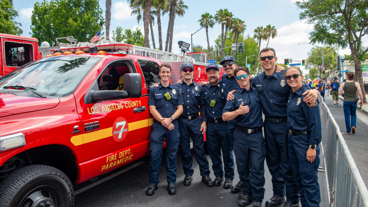 On Sunday, June 7, 2026, County of Los Angeles Fire Department and Stonewall Alliance members participated in the annual West Hollywood Pride Parade.
