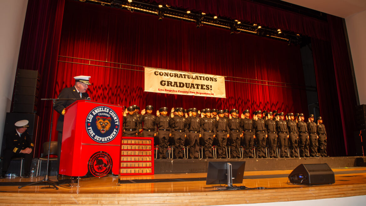 On Thursday, July 30, 2026, the County of Los Angeles Fire Department (LACoFD) celebrated the graduation of Recruit Academy 180 at East Los Angeles College’s Rosco C. Ingalls Auditorium. The Executive Team joined an audience of family, friends, and