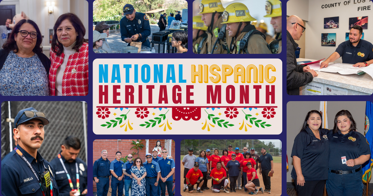 The County of Los Angeles Fire Department (LACoFD) is proud to celebrate and observe National Hispanic Heritage Month. In partnership with Los Bomberos de Los Angeles County, the LACoFD recognizes the invaluable contributions of our Hispanic/Latino communities here in Los Angeles County and beyond.