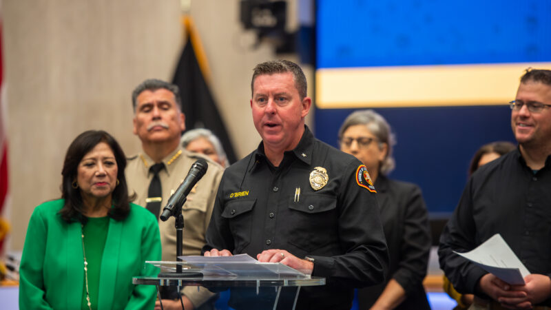 On Thursday, October 1, 2026, County of Los Angeles Fire Department (LACoFD) Chief Deputy of Emergency Operations, Jon O’Brien, attended the Storm Season Press Conference hosted by Los Angeles County Chair and First District Supervisor Hilda Solis.